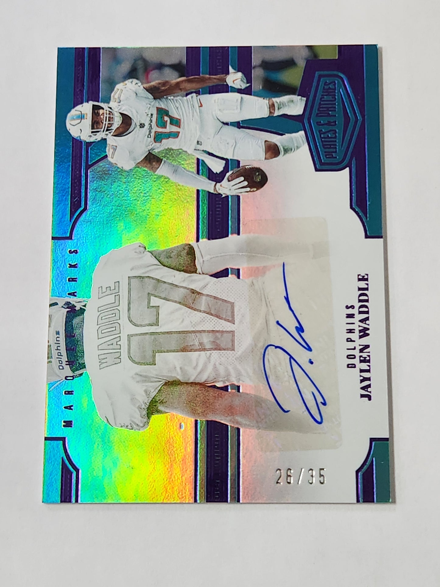 2023 Marquee Marks #MM-JWA Jaylen Waddle Plates and Patches Auto # /35