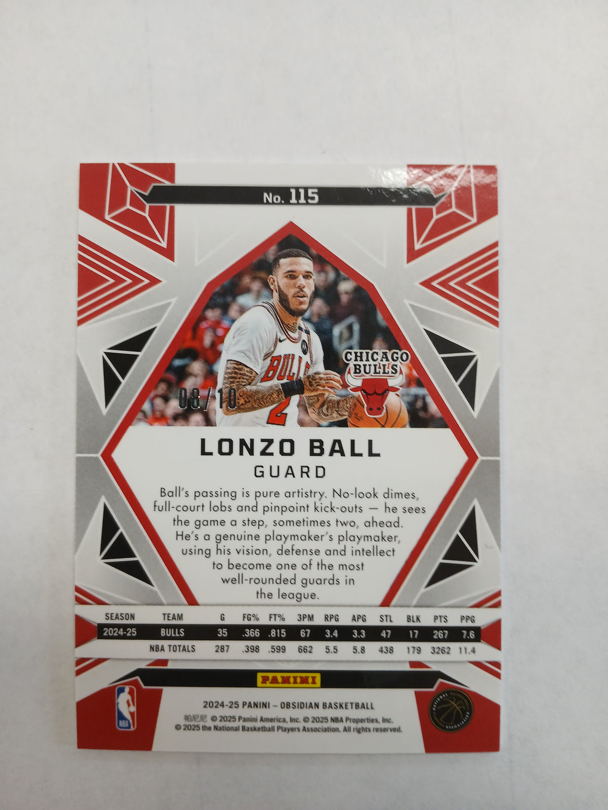 2024 Obsidian Lonzo Ball Gold Mojo #/10