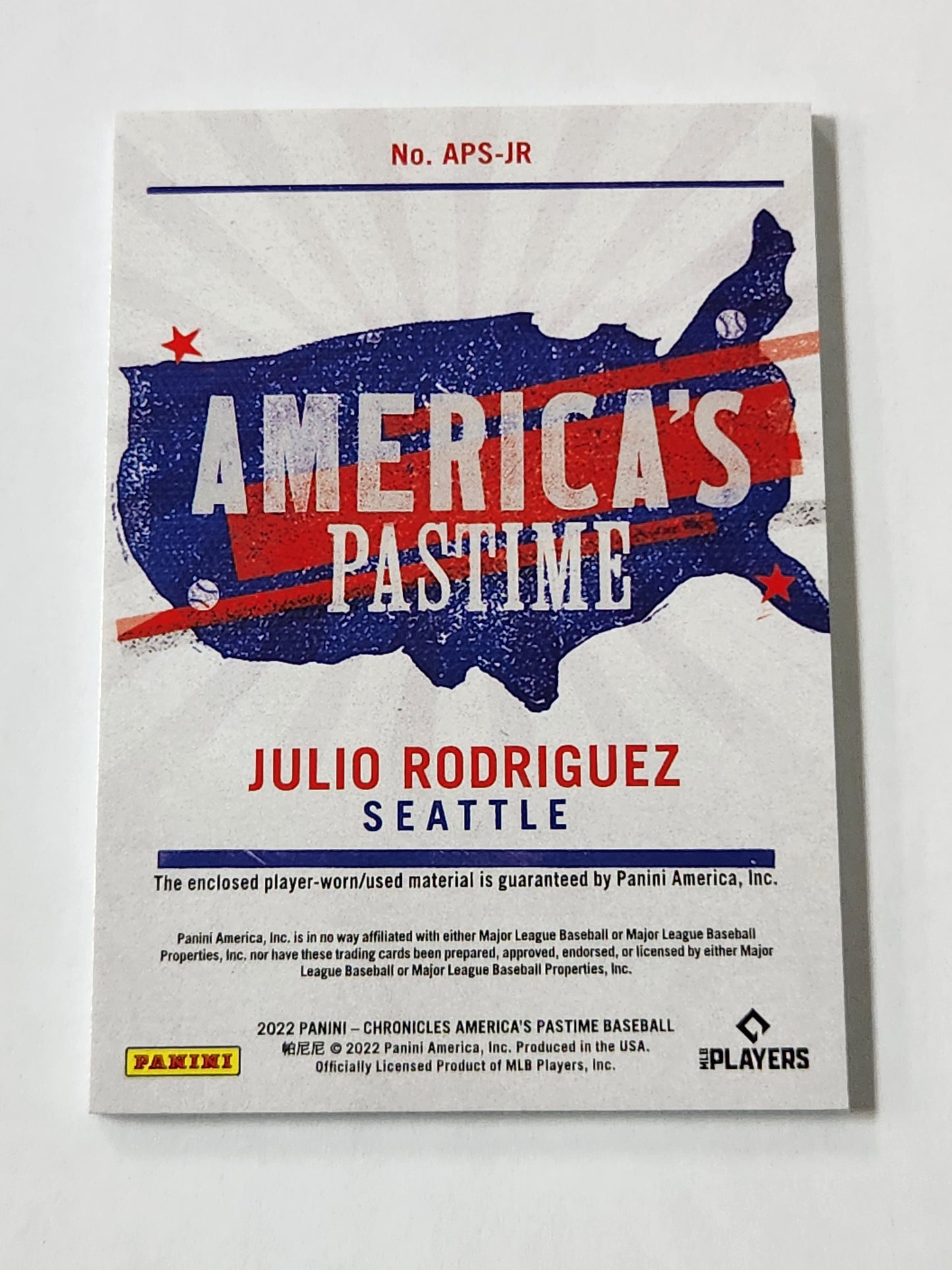 2022 Chronicles Julio Rodriguez RC Americas Pastime 14/25