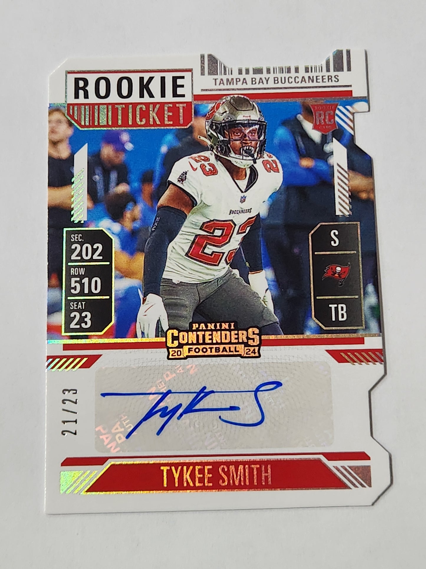 2024 Panini Contenders Tykee Smith Rookie Ticket Die Cit auto /23