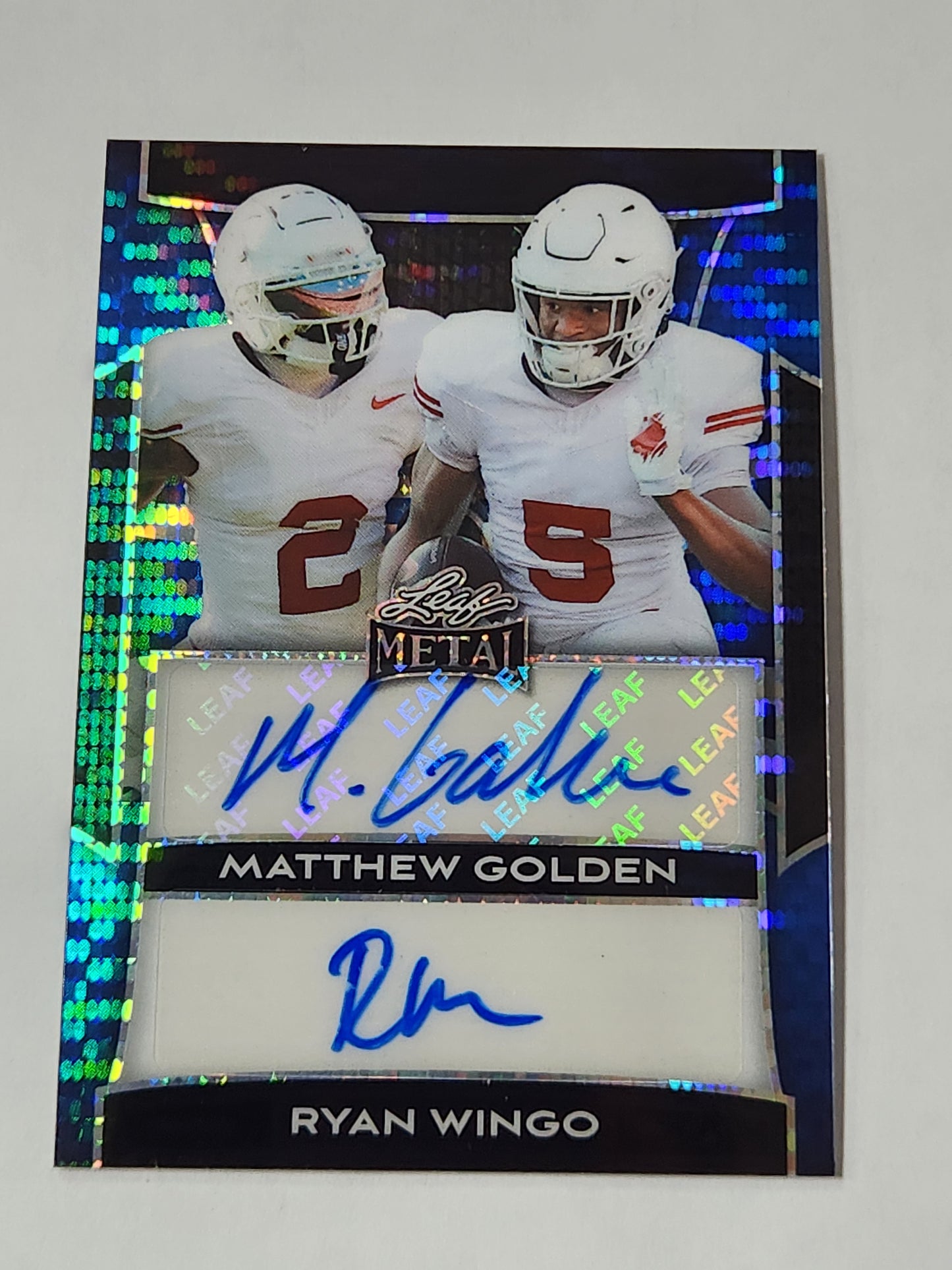 2025 Leaf Metal Matthew Golden Ryan Wingo Blue Pulsar Dual Auto /4
