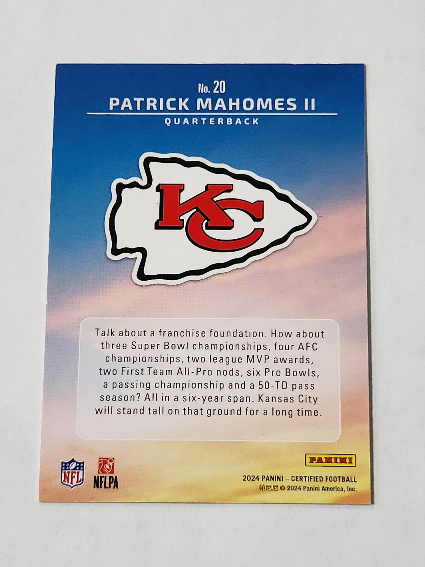 2024 Certified Patrick Mahomes Franchise Foundations Pink /199