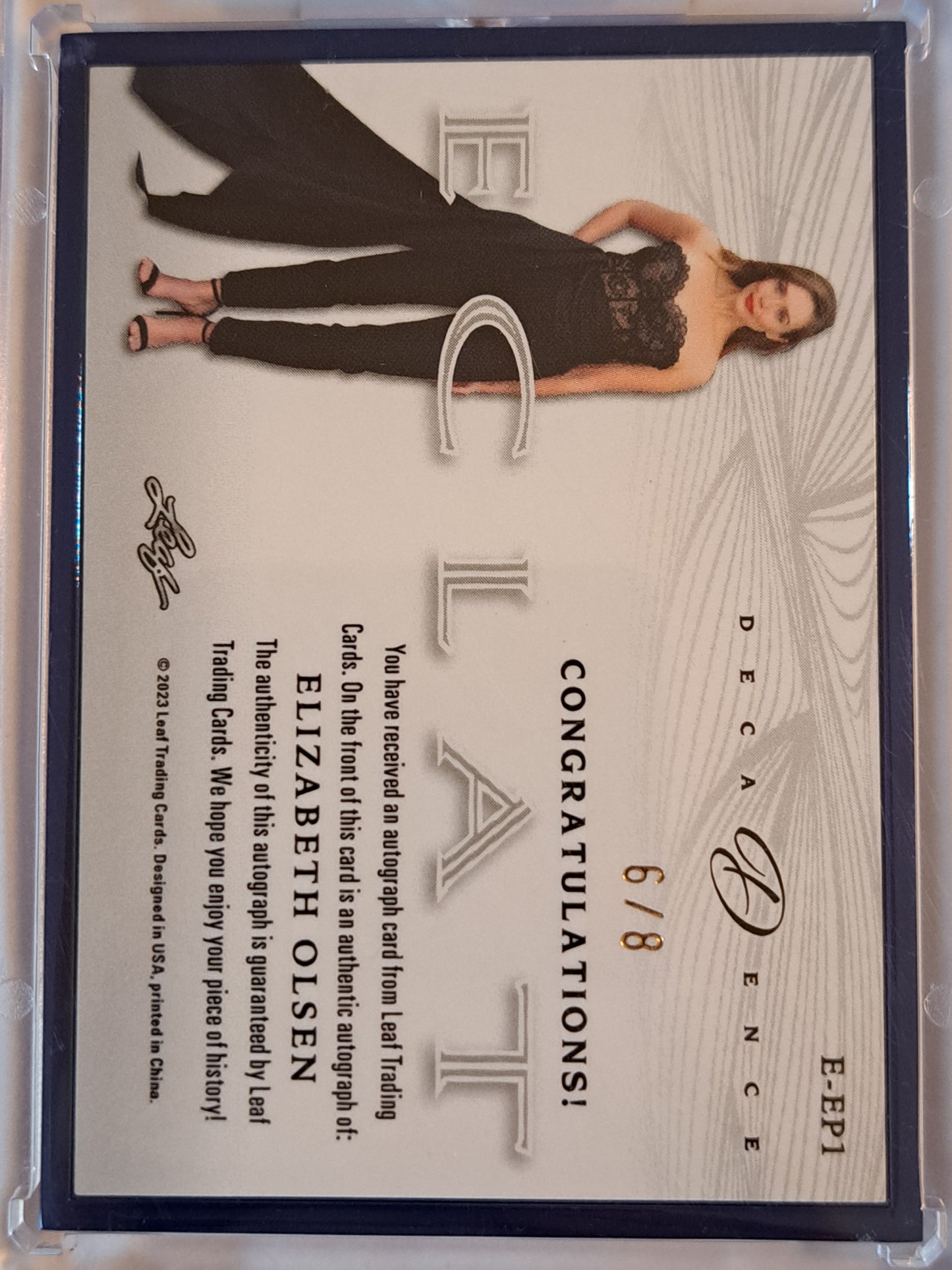 2023 Leaf Deca Dence Eclat Elizabeth Olsen Auto /8 NM