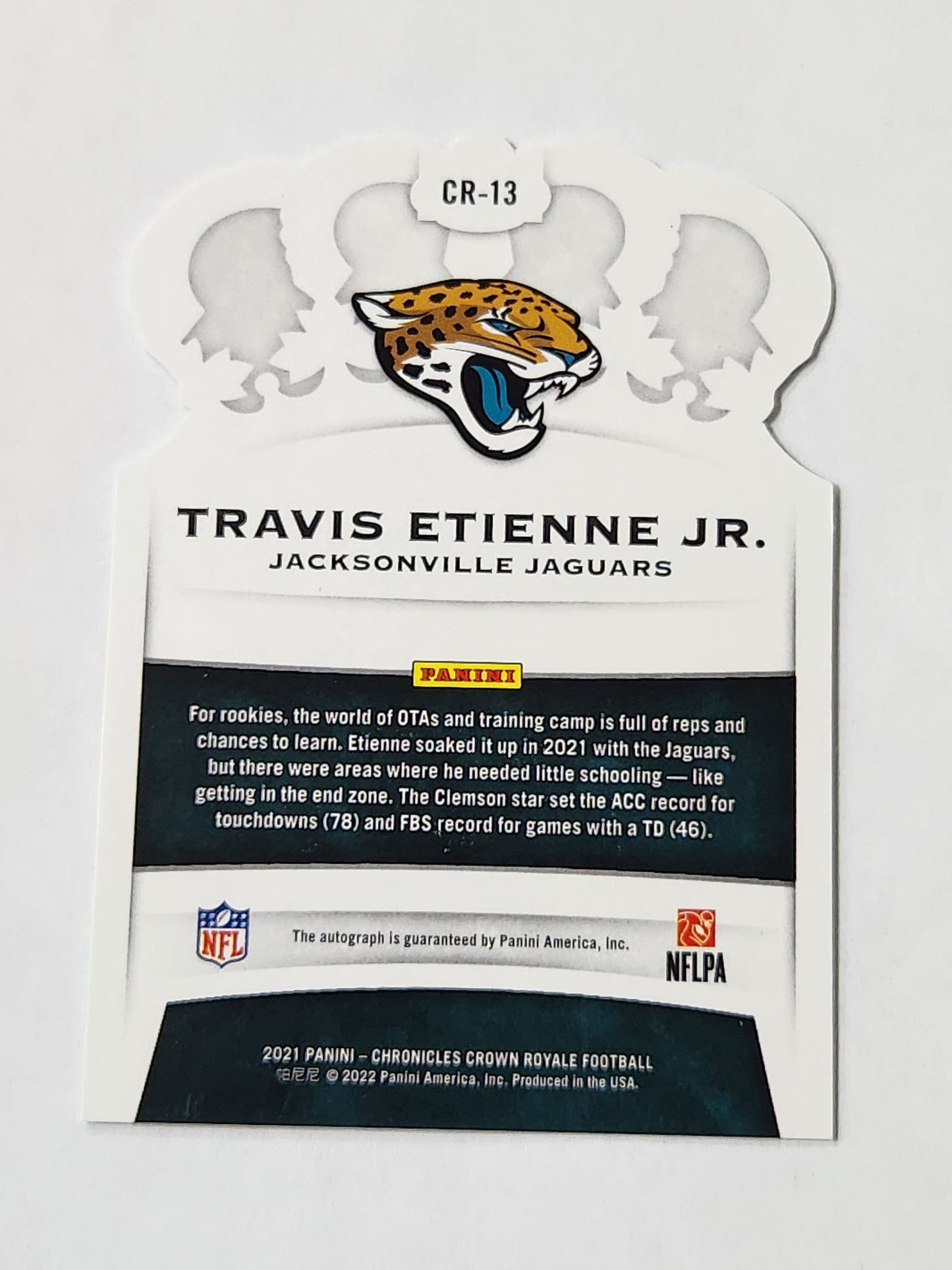2021 Chronicles Crown Royale Travis Etienne Jr Rookie Auto /49