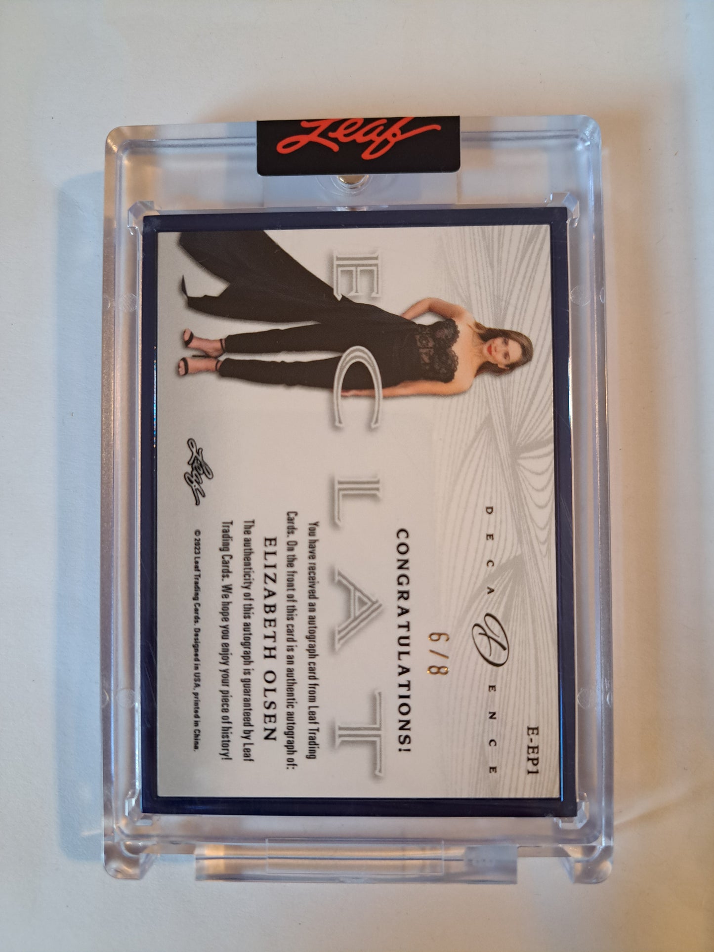 2023 Leaf Deca Dence Eclat Elizabeth Olsen Auto /8 NM