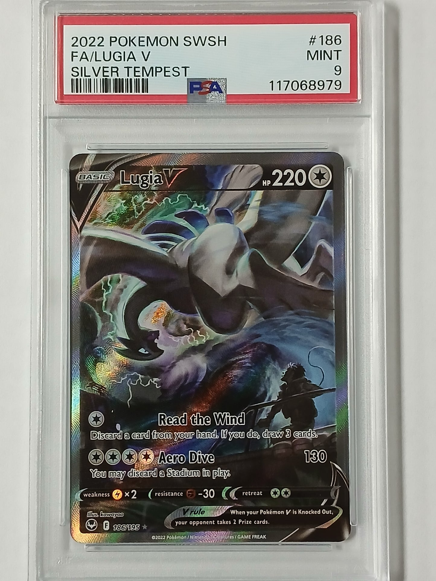 2022 Pokémon Lugia V Alternate Full Art Silver Tempest PSA 9