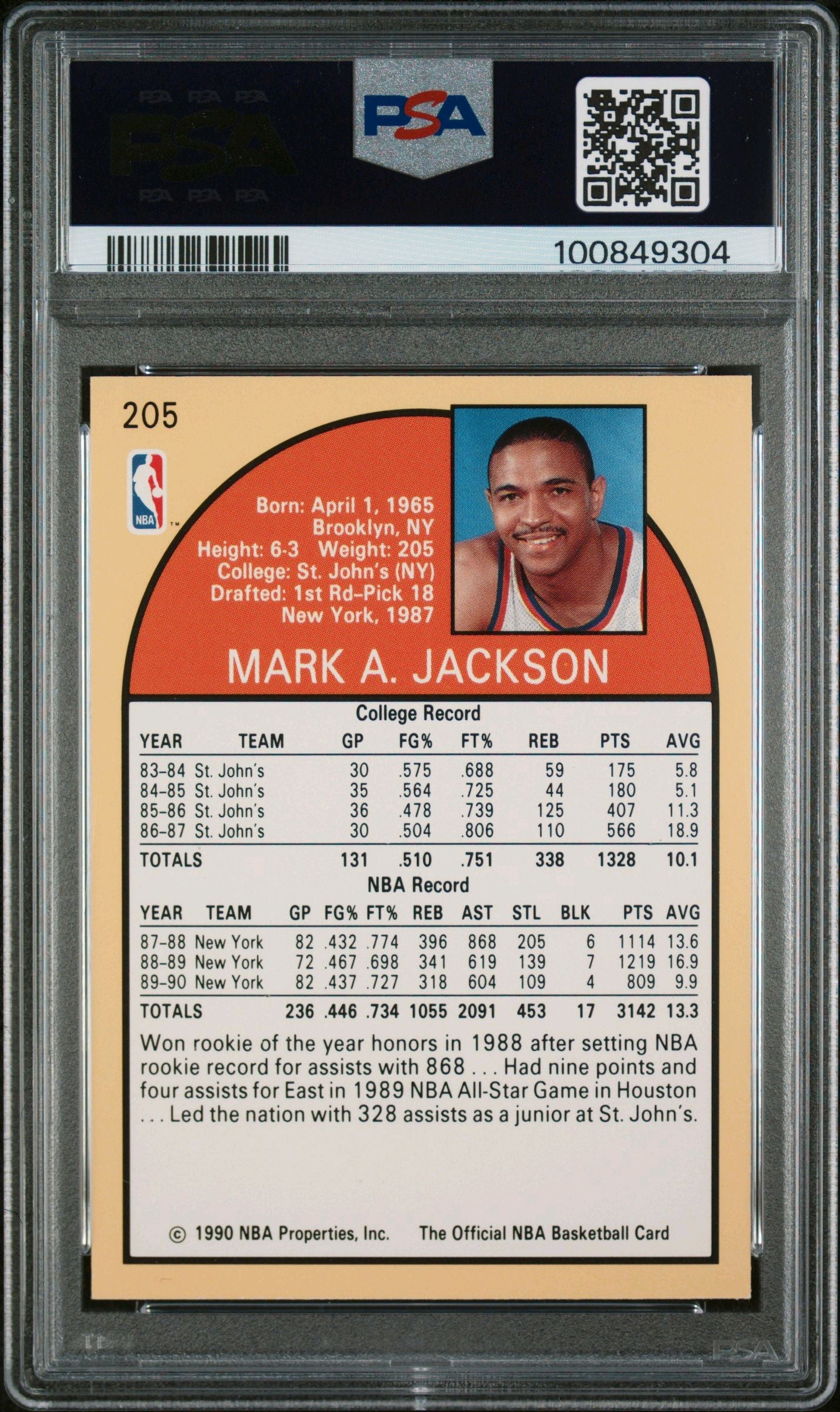1990 NBA Hoops Mark Jackson Menendez Brothers PSA 9