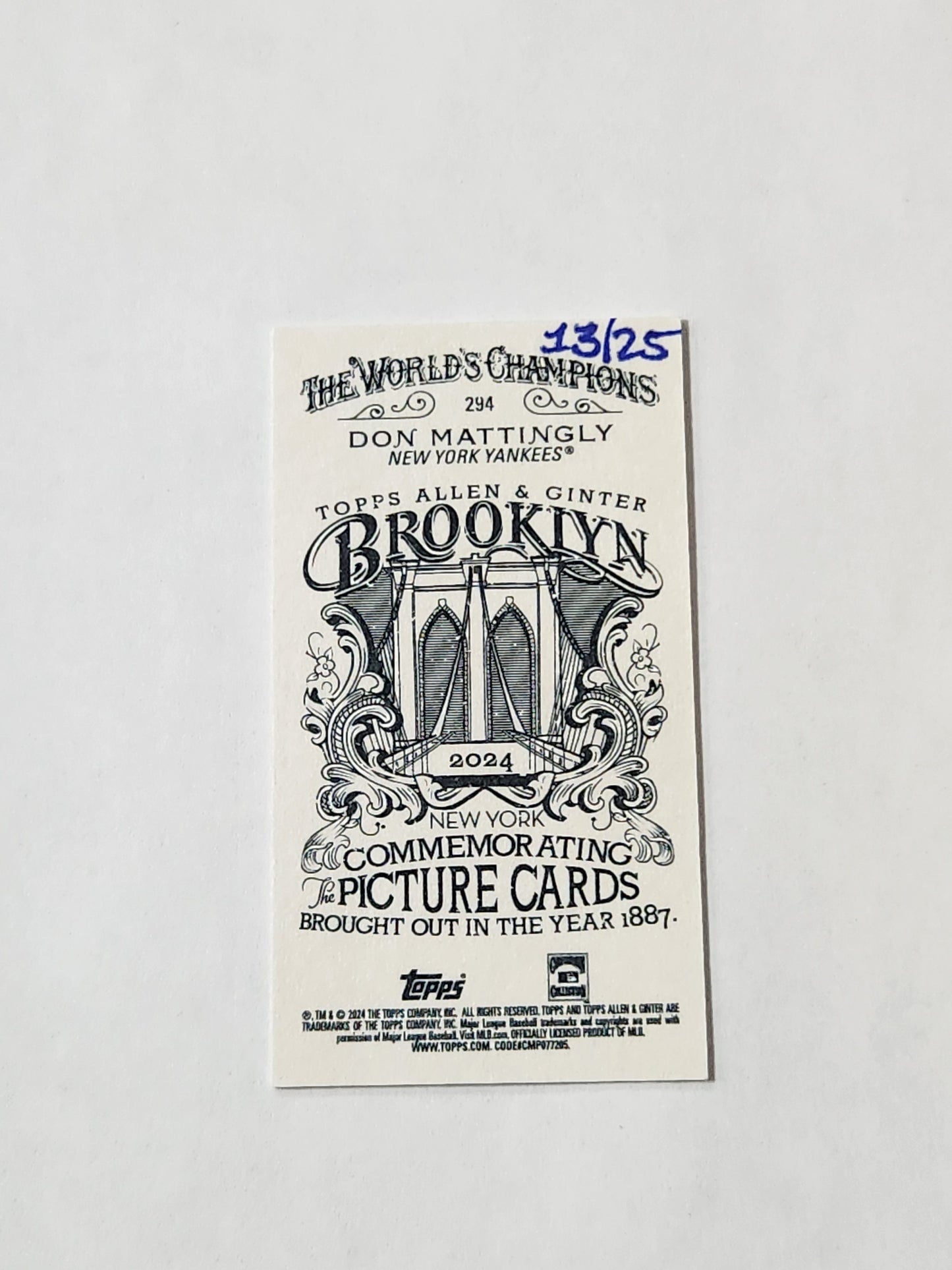 2024 Topps Allen & Ginter Don Mattingly Mini 13/25