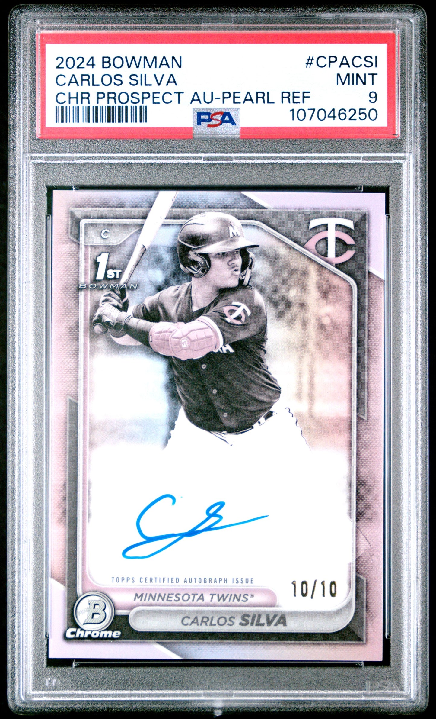 2024 BOWMAN CHROME PROSPECT AUTOGRAPHS #CPACSI CARLOS SILVA CHR PROSPECT AU-PEARL REF
