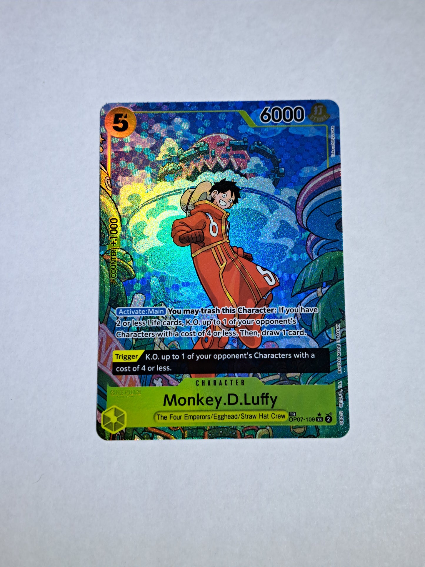 Monkey D Luffy Alt Art One Piece Tcg Card OP07-109