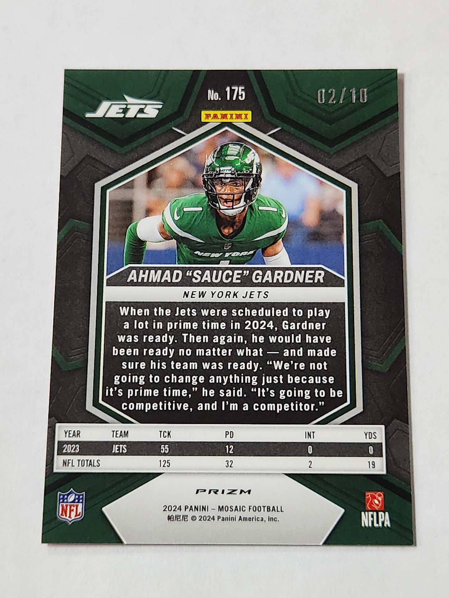 2024 Mosaic Ahmad "Sauce" Gardner Pink Fluorescent /10