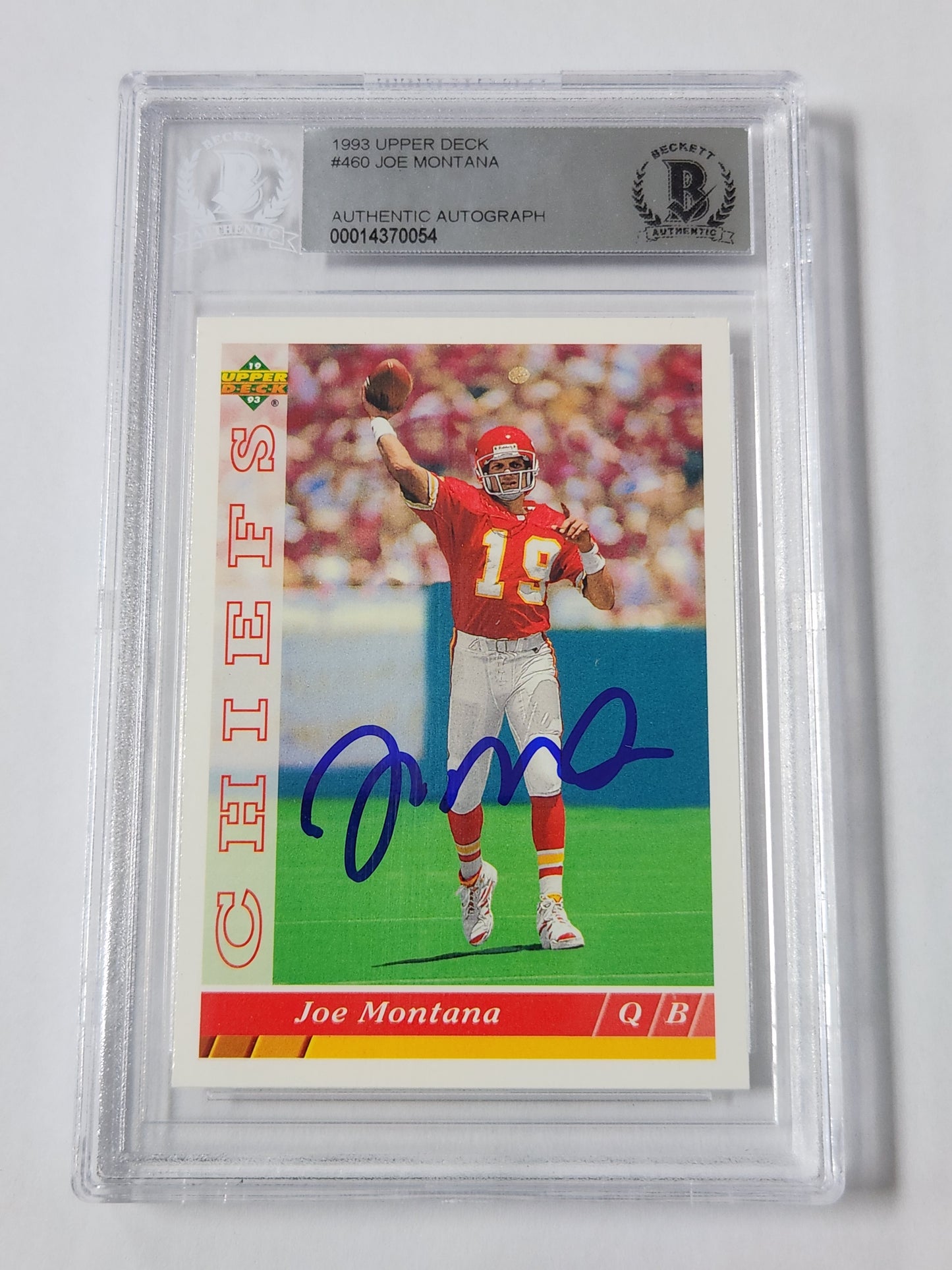1993 Upper Deck #460 Joe Montana Beckett Authentic Autograph