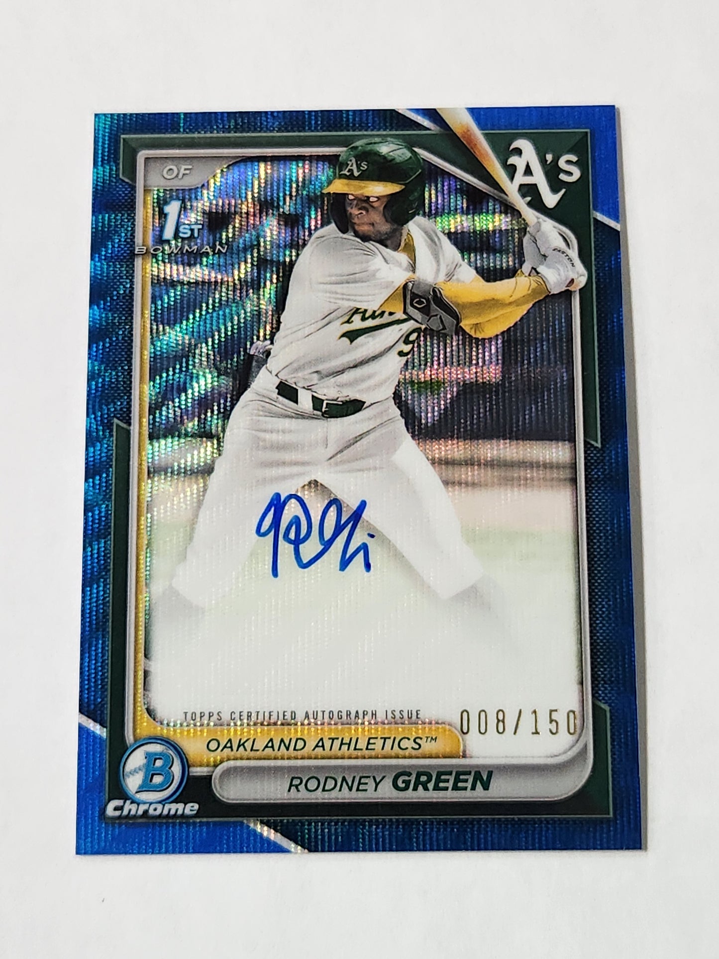 2024 Bowman Chrome Rodney Green Blue Wave On-Card Auto /150