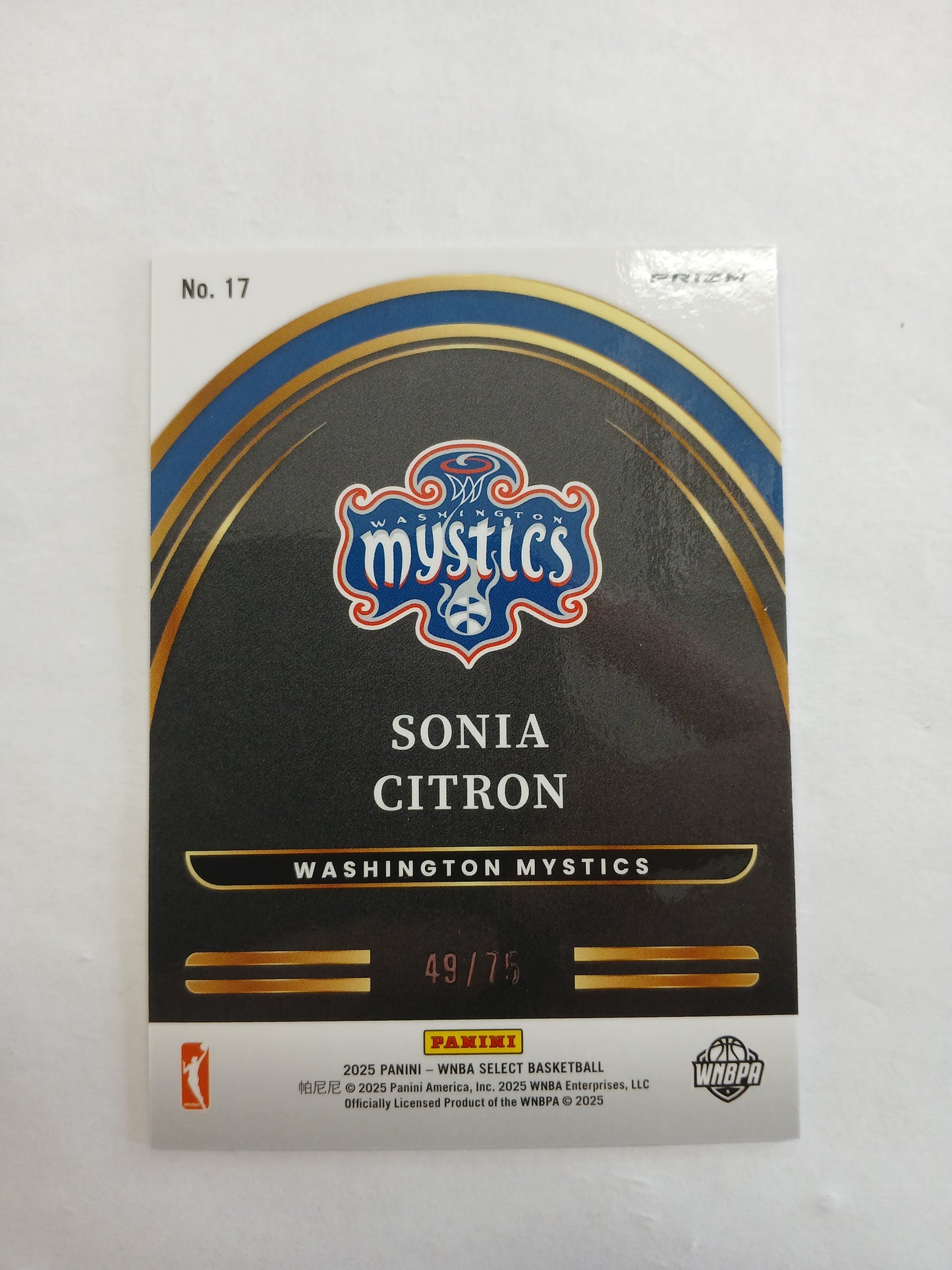2025 Select Sonia Citron Future White Disco Rookie #/75