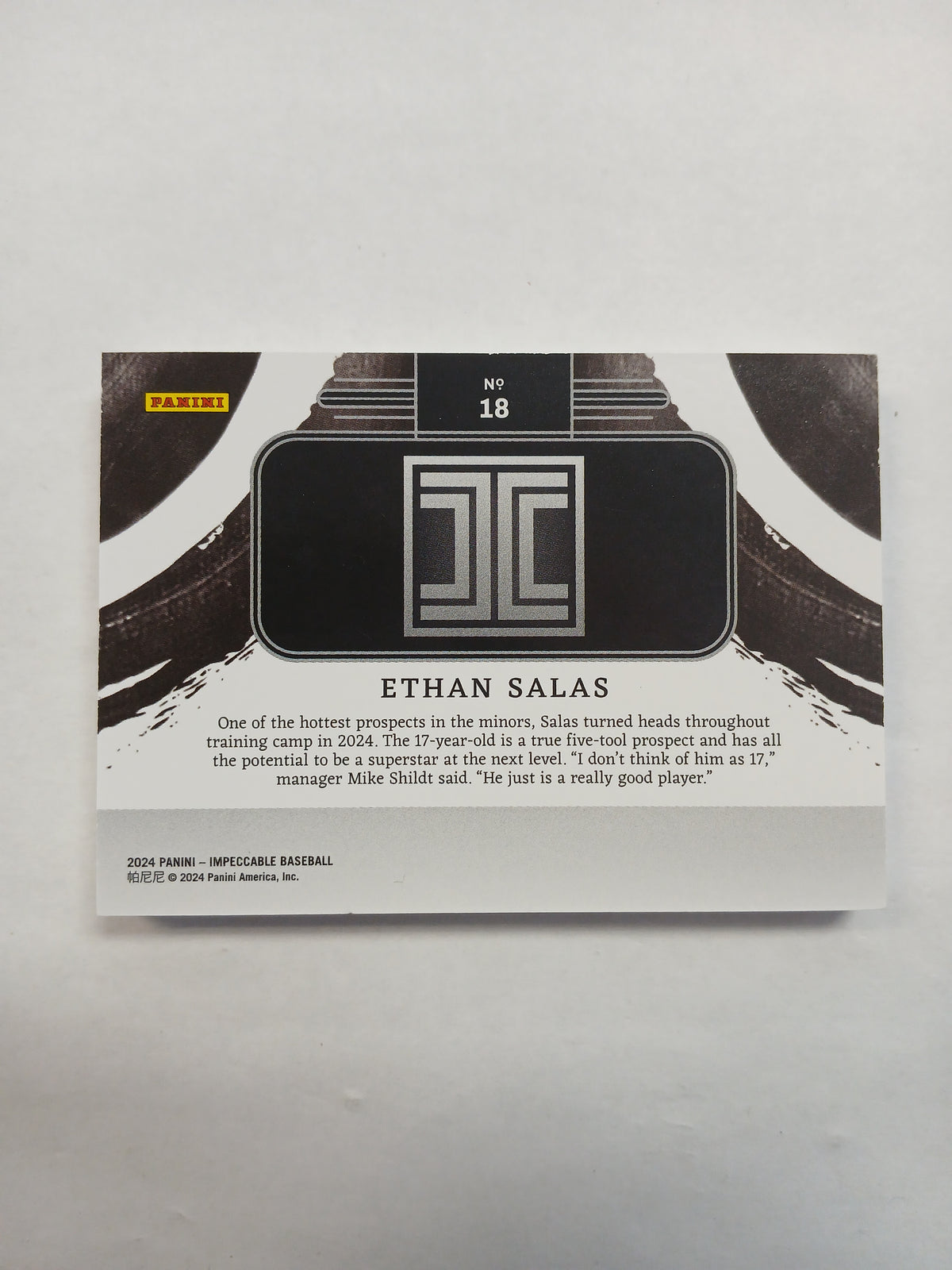2024 Impeccable Ethan Salas Rated Prospect 14k Gold Bar #1/1 One of One