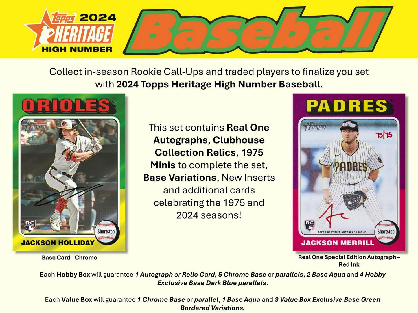 Topps 2024 Heritage High Number MLB Baseball (1) Hobby Box