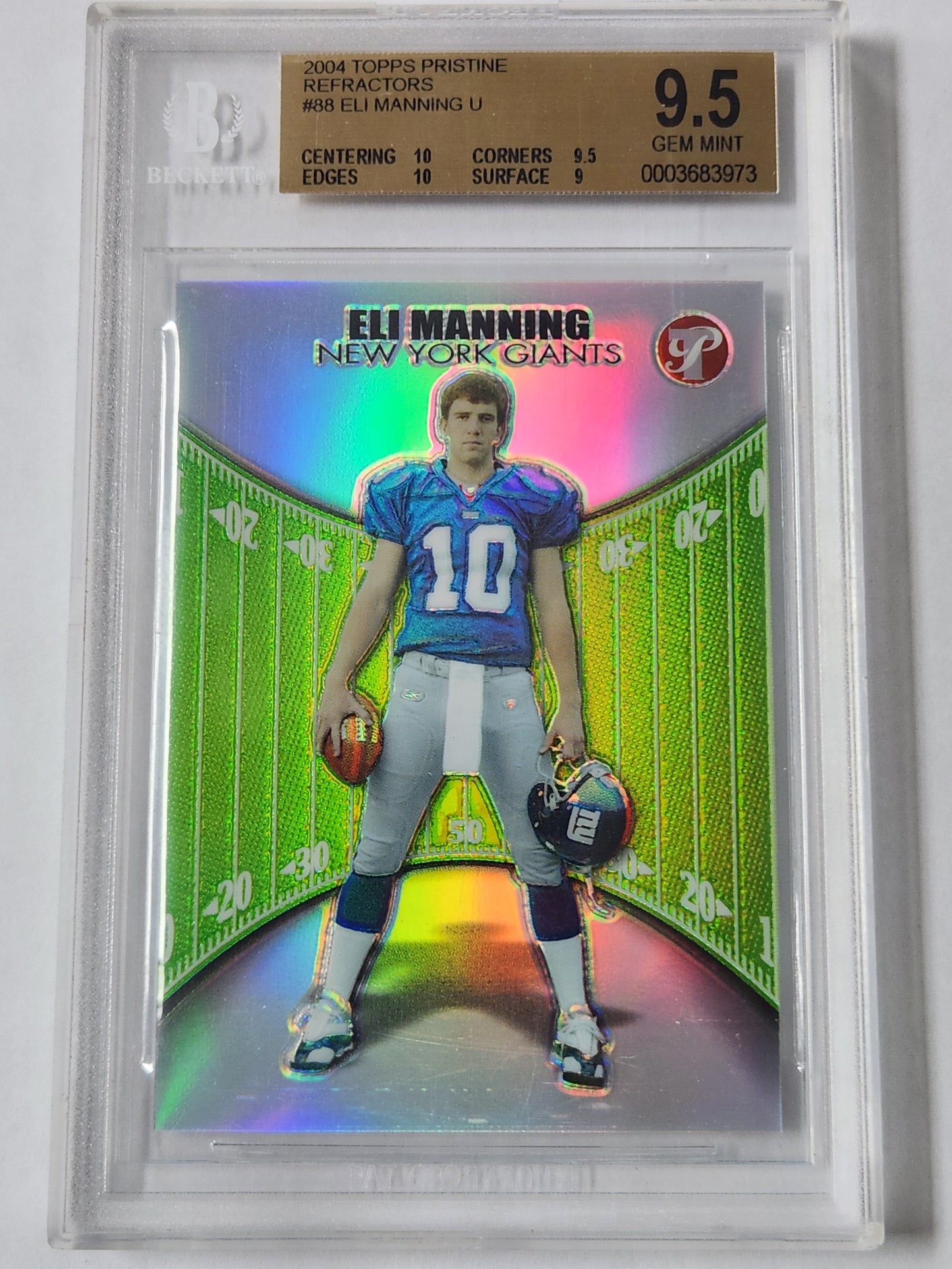 2004 Topps Pristine Refractors Eli Manning /499 #88 BGS 9.5