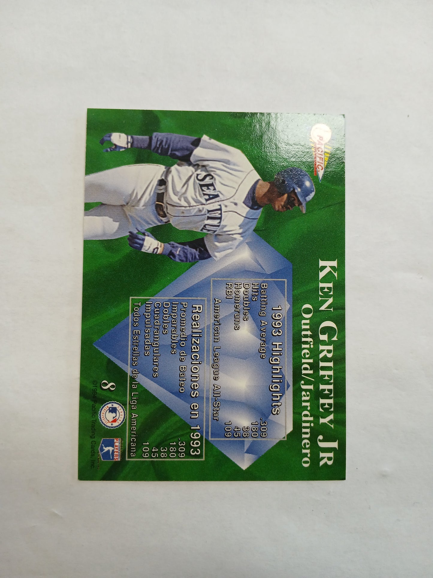 1994 Pacific Ken Griffey Jr Prizm No. 8