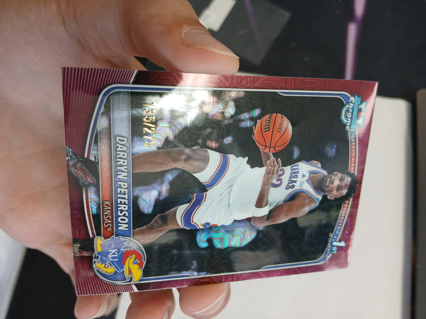2025 Bowman U Chrome Darryn Peterson 1st Bowman Prospects Maroon Mojo Refractor #/275