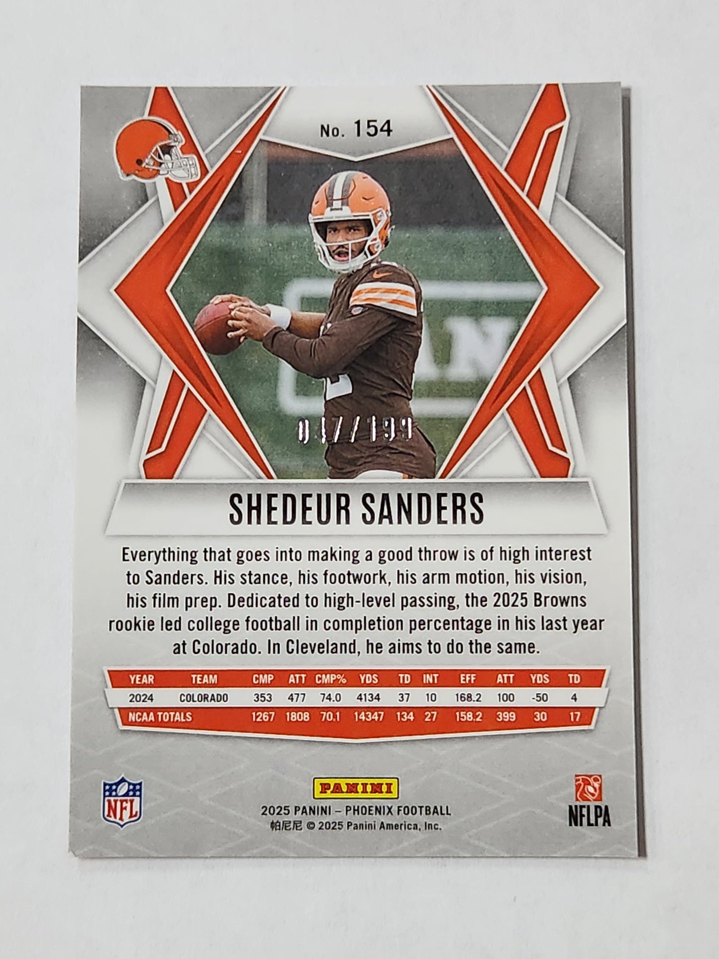 2025 Panini Phoenix Shedeur Sanders Rookie Wave # /199 Browns RC