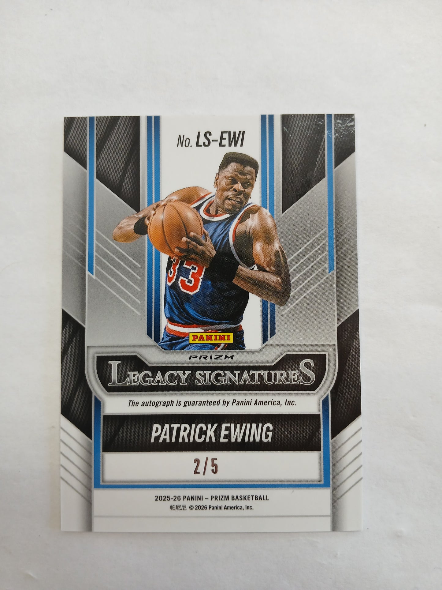 2025 Prizm Patrick Ewing Legacy Signatures Black Gold Auto #/5