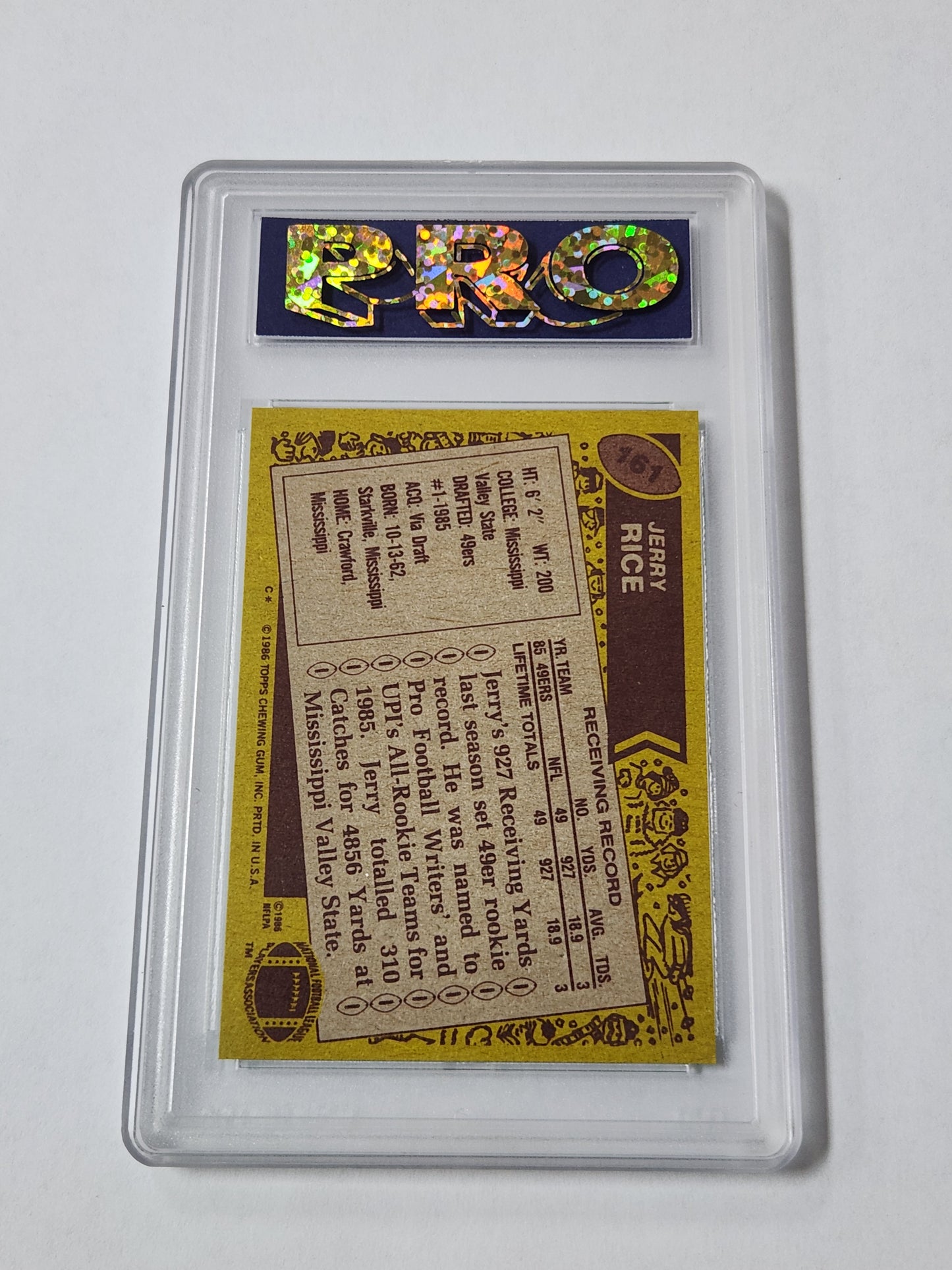 1986 Topps Jerry Rice #161 Graded PRO 9.5