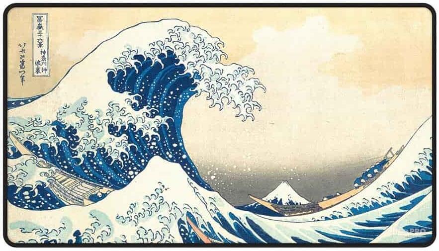 UP Fine Art Stitched Playmat Black The Great Wave Off Kanagawa