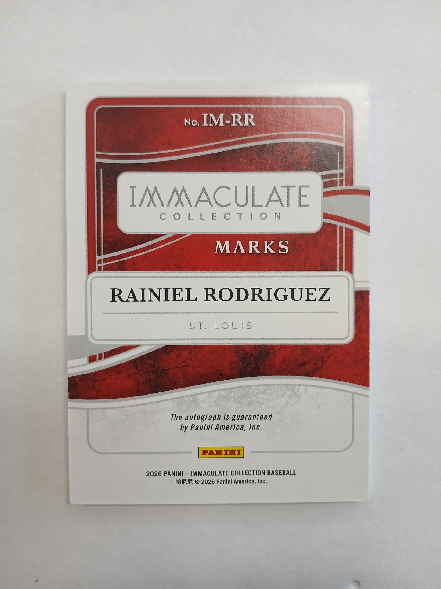 2026 Immaculate Collection Rainiel Rodriguez Marks On Card Auto #/25