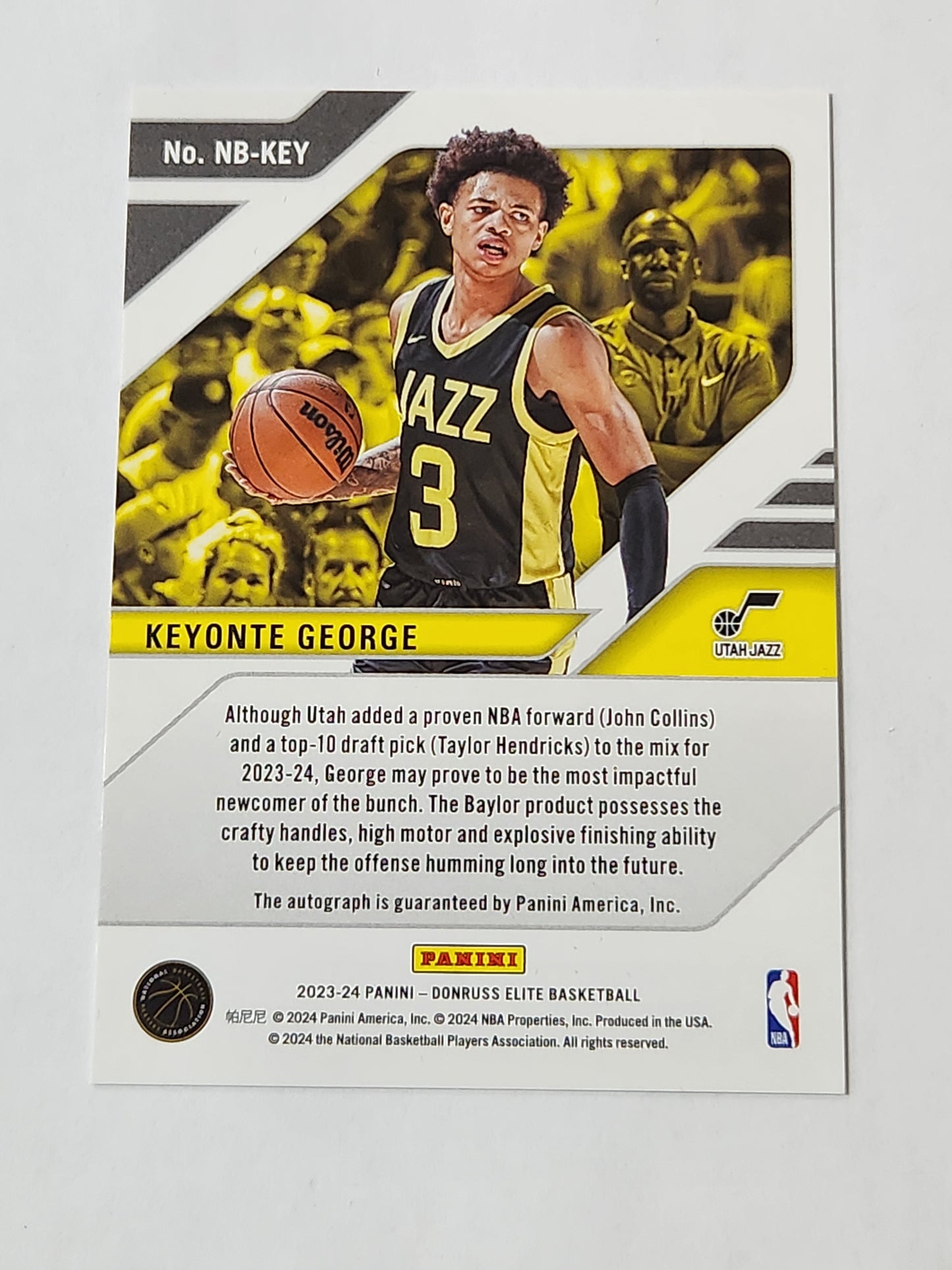 2023-24 Donruss Elite New Breed Keyonte George Auto