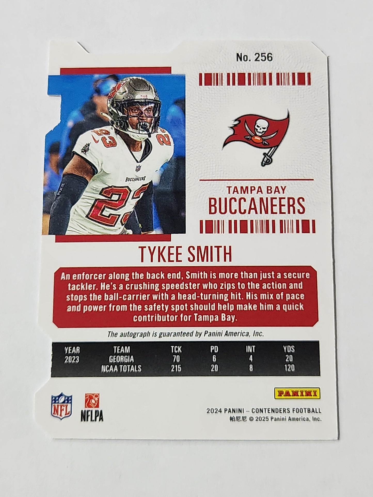2024 Panini Contenders Tykee Smith Rookie Ticket Die Cit auto /23