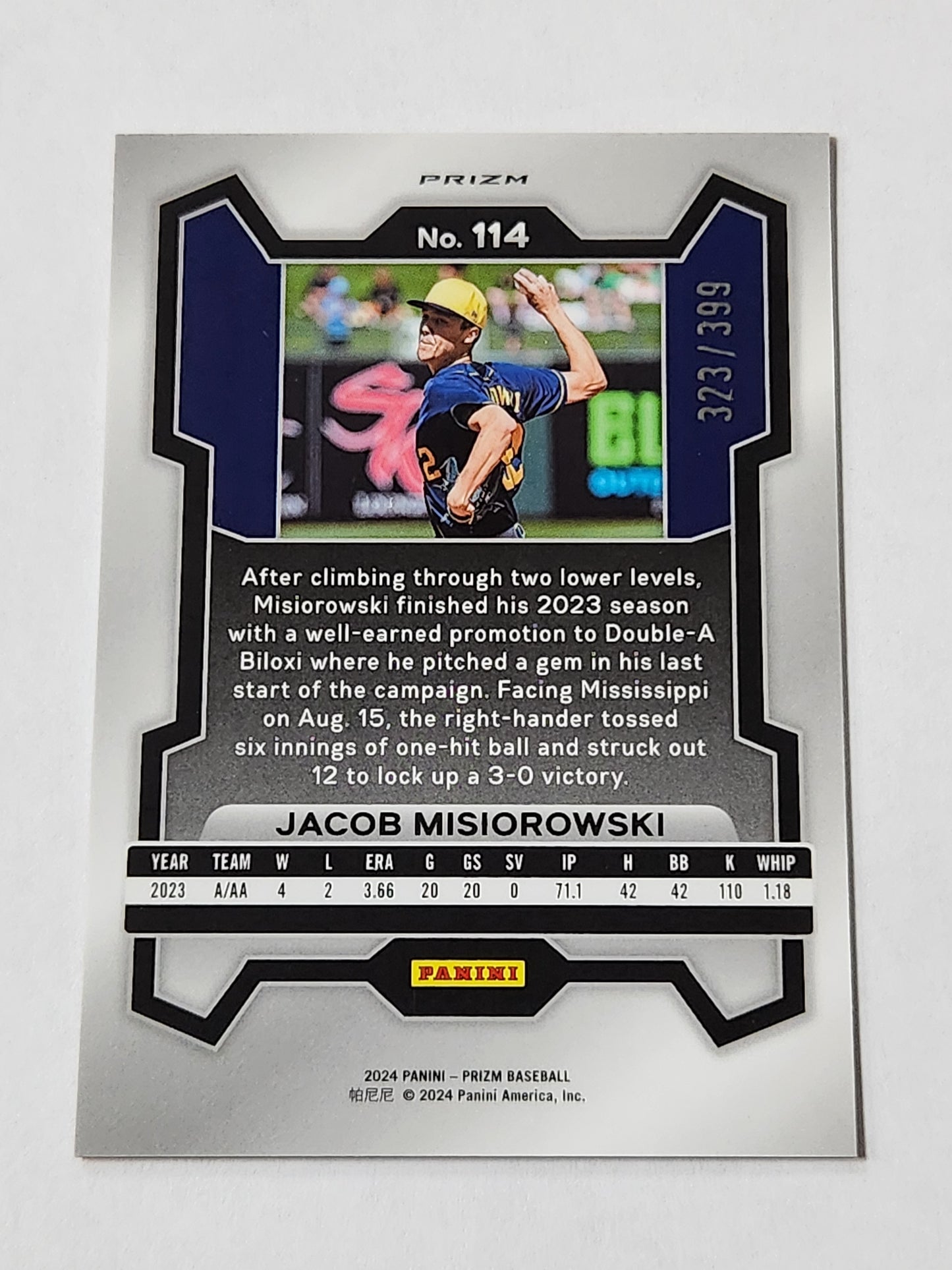 2024 Prizm Jacob Misiorowski Orange Pulsar /399