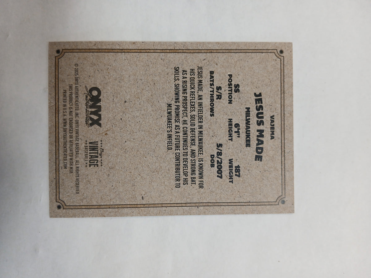2025 Onyx Vintage Jesus Made On Card Auto