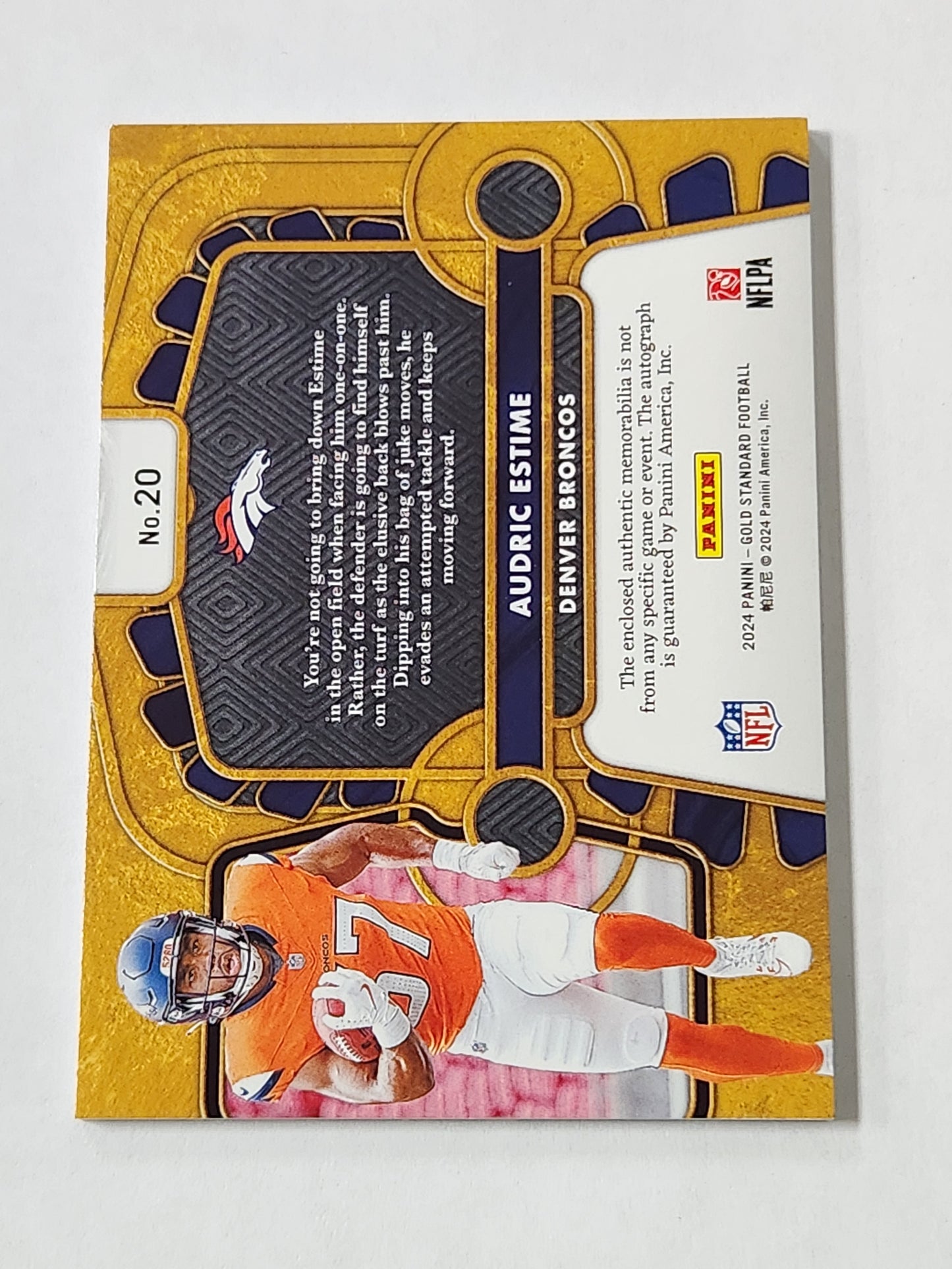 2024 Gold Standard Audric Estime RPA # /24 Rookie Patch Auto SP