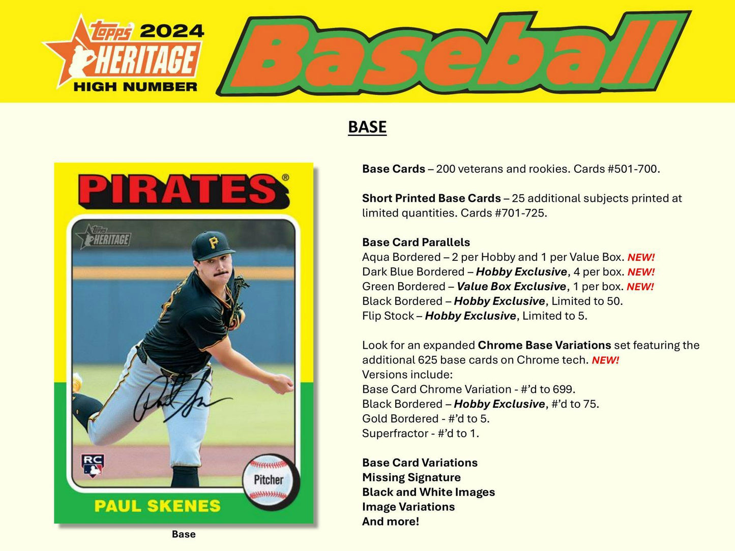 Topps 2024 Heritage High Number MLB Baseball (1) Hobby Box