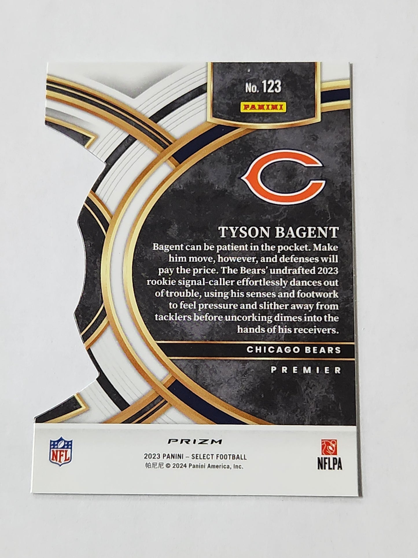 2023 Select Tyson Bagent Premier Level Die Cut Zebra Print Case Hit