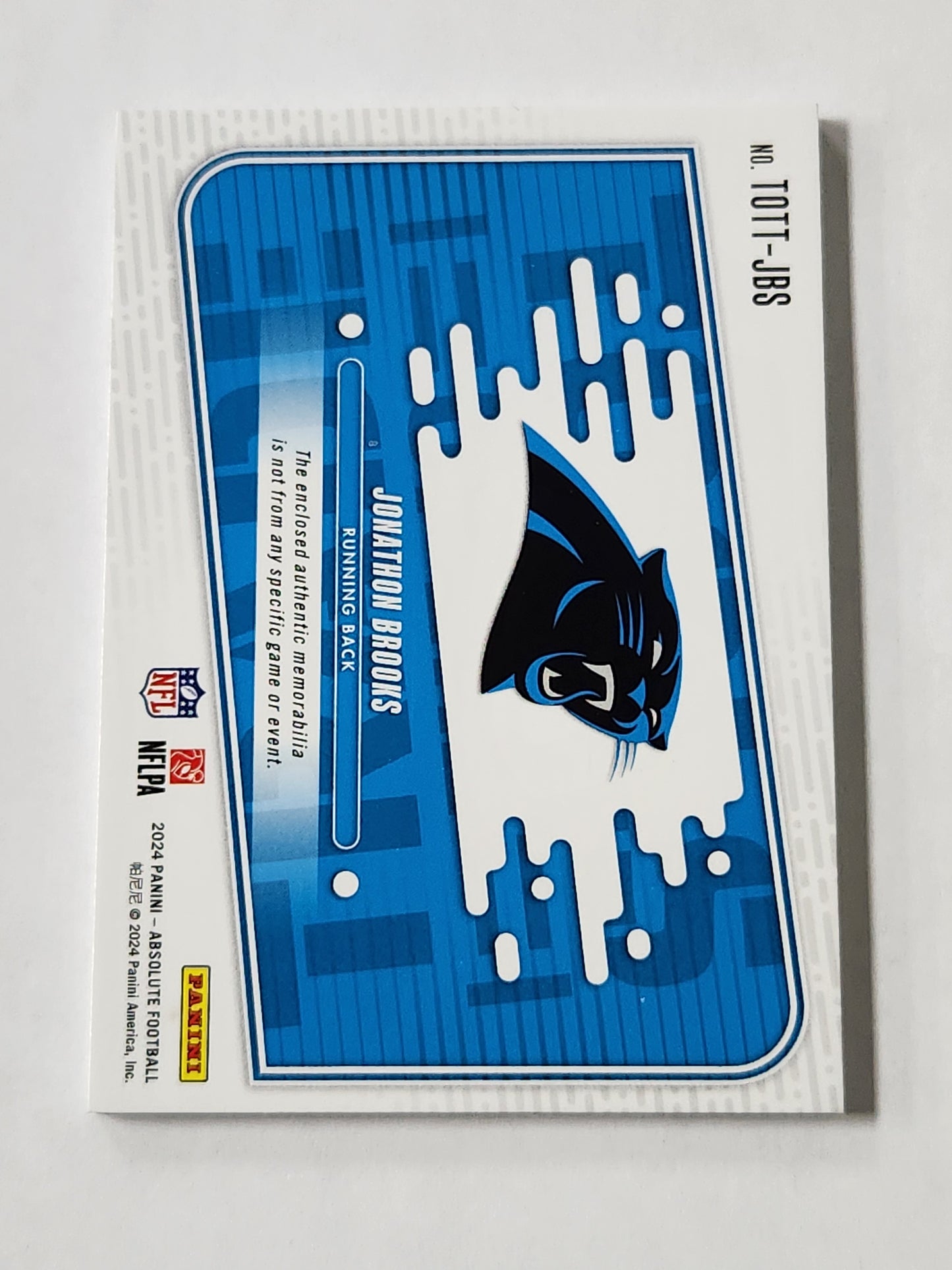 2024 Absolute Memorabilia Jonathon Brooks Tools of the Trade Triple Patch /49