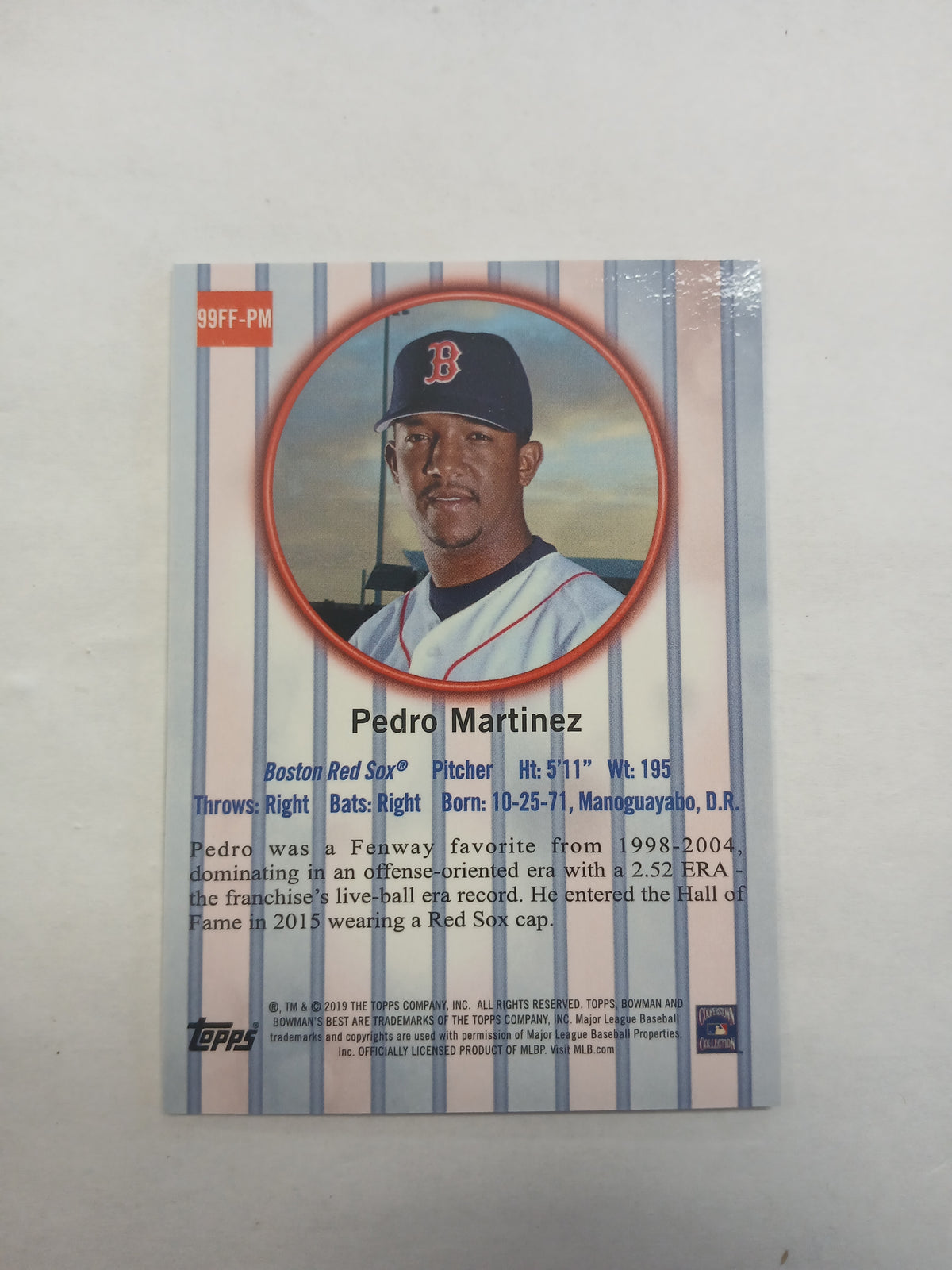 2019 Bowman's Best Pedro Martinez Franchise Favorites Gold Refractor #/50