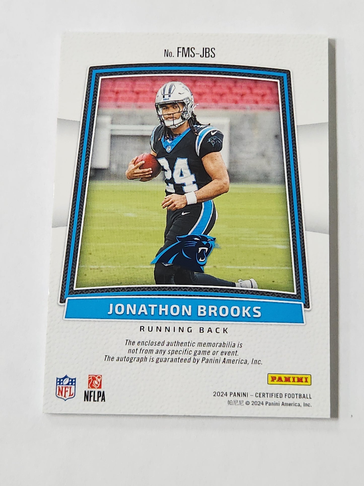 2024 Certified Jonathon Brooks Rookie Patch Auto /299