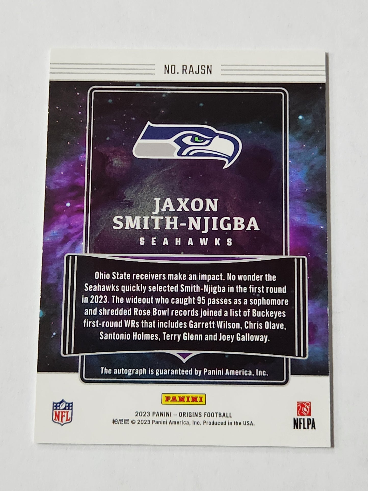 2023 Origins Jaxon Smith Njigba Rookie Auto RAJSN