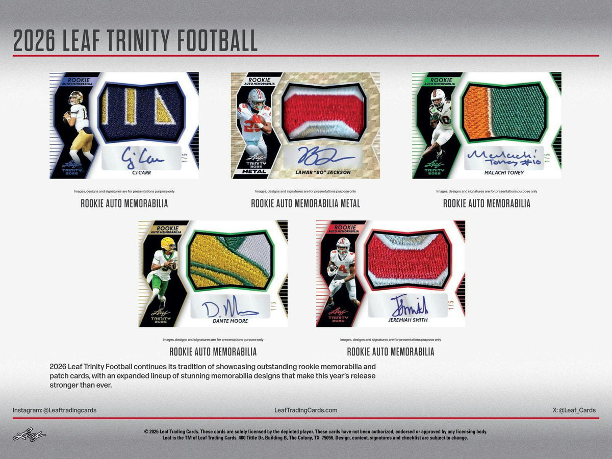 2026 Leaf Trinity Football Hobby Box