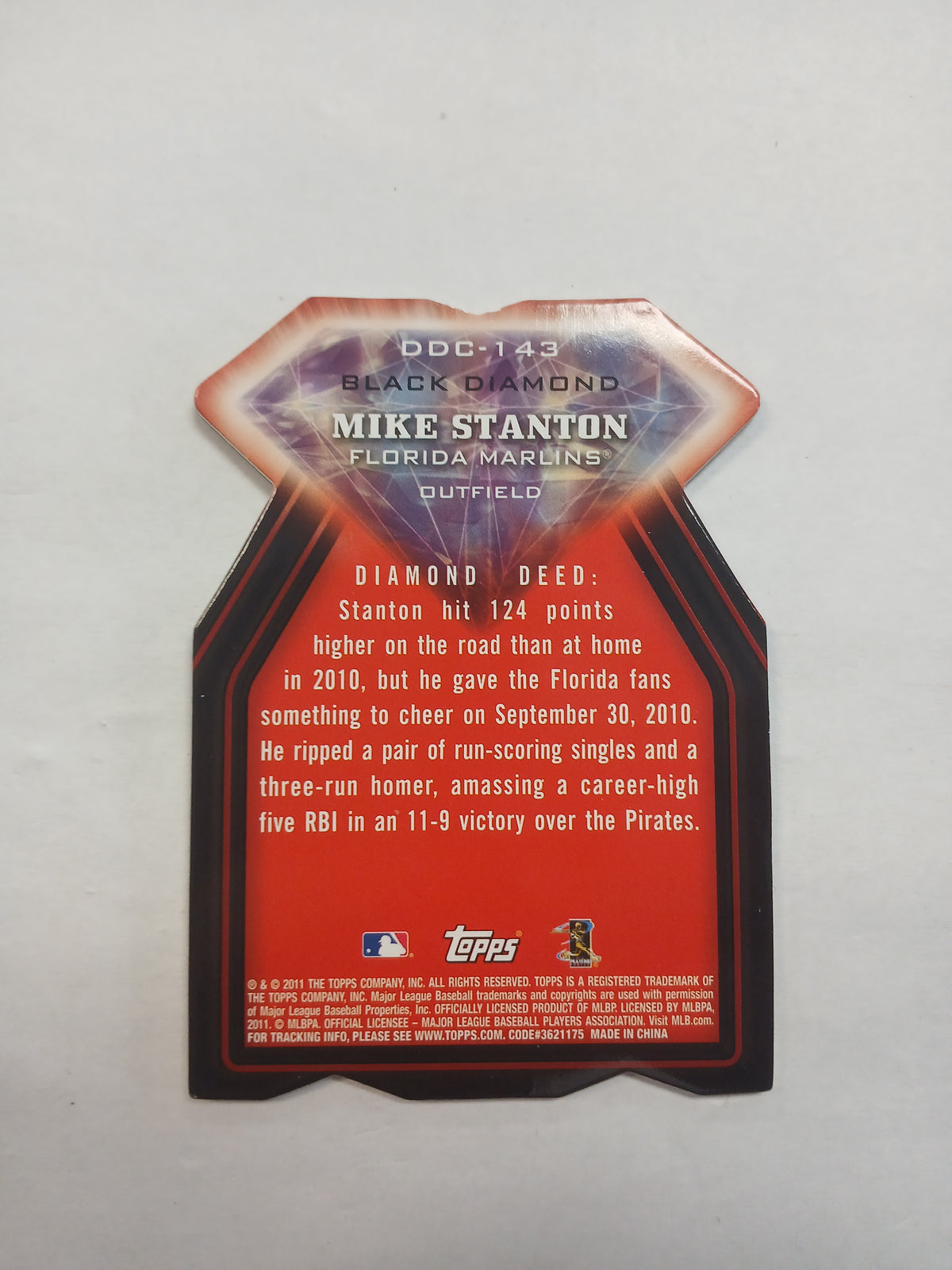 2011 Topps Black Diamond Mike Stanton Die Cut Refractor #/60