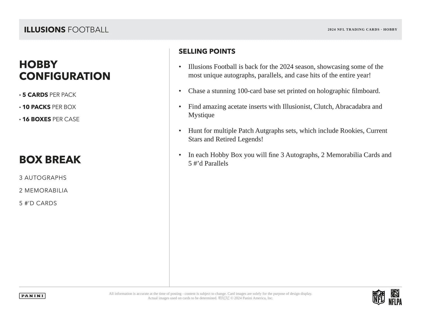 2024 Panini Illusions Football Hobby Box
