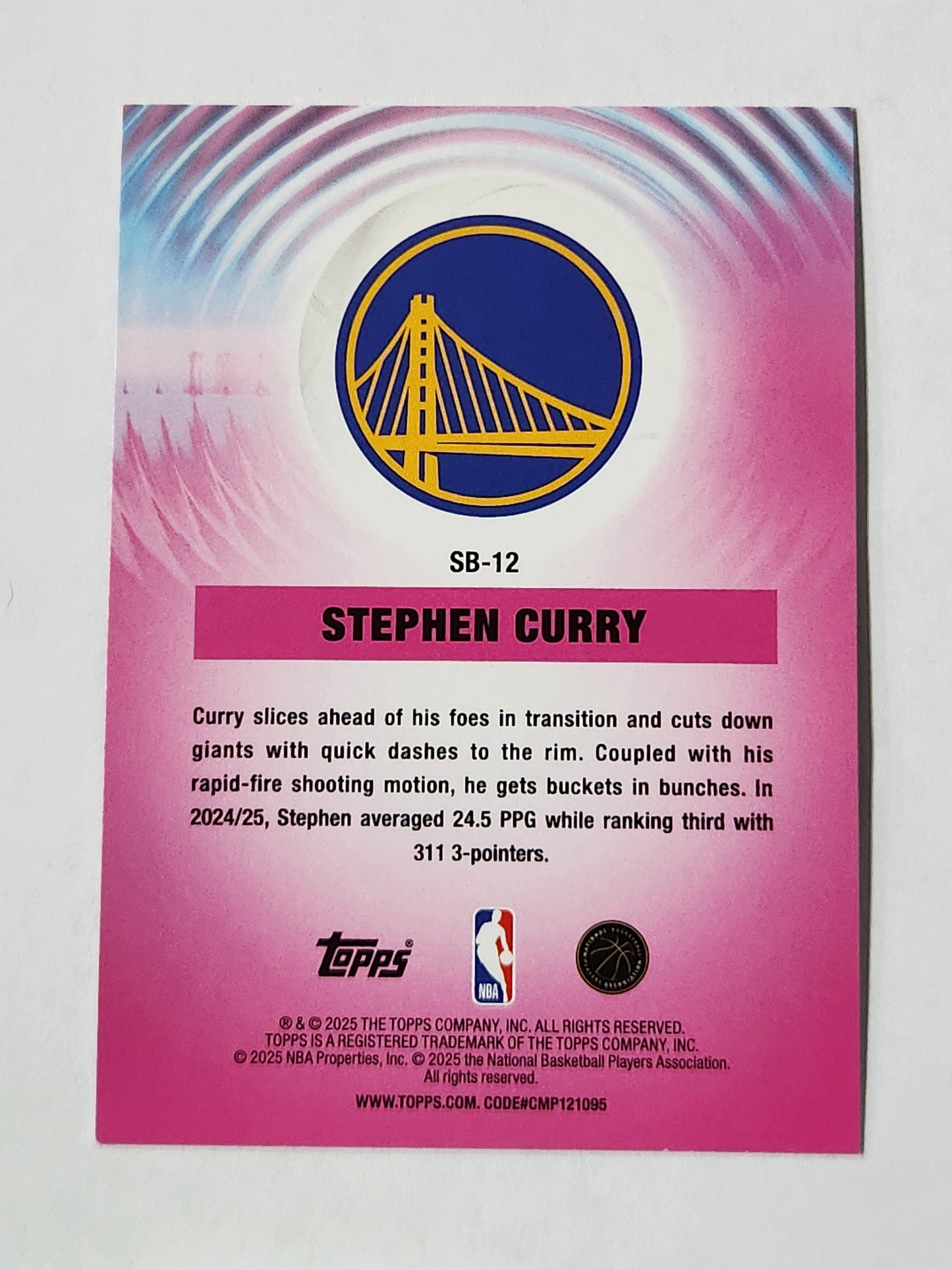 2025-26 Topps Stephen Curry Sonic Boom SSP Case Hit Basketball SB-12