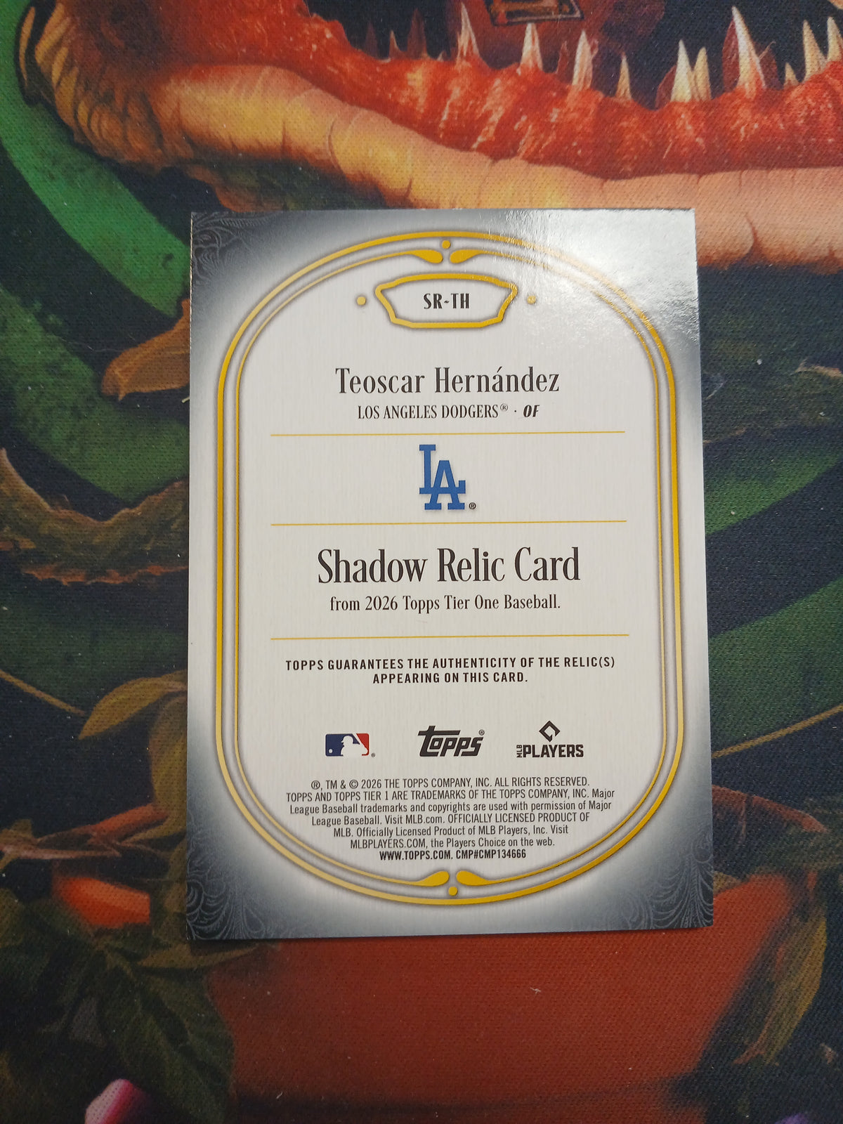 2026 Topps Tier One Teoscar Hernandez Shadow Relic Dual Color Patch #/10