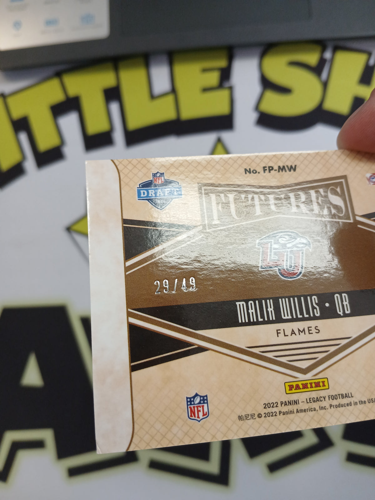2022 Legacy Collegiate Malik Willis Rookie Futures Silver Patch Auto #/49