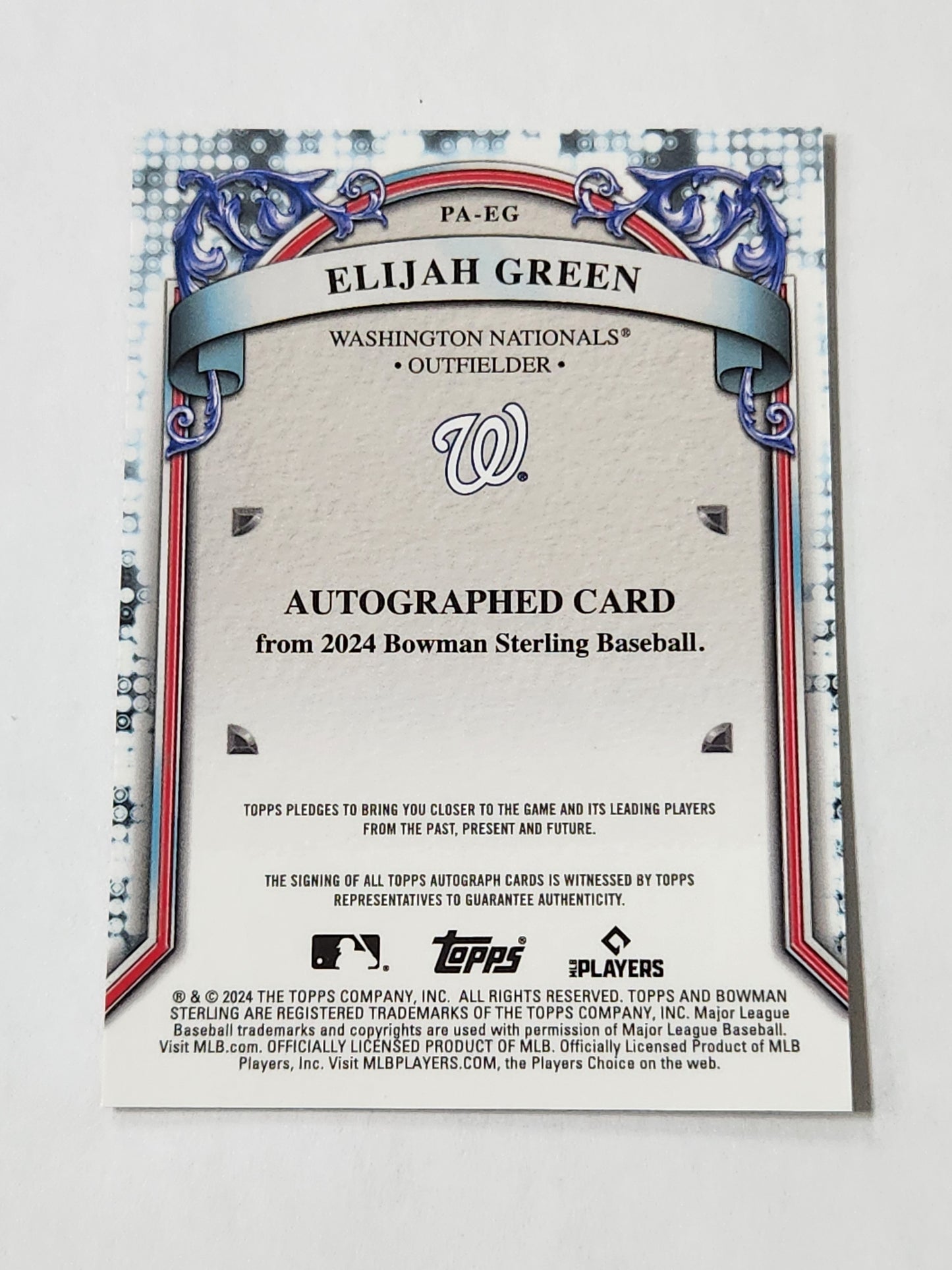 2024 Bowman Sterling Elijah Green Gold Auto 3/50