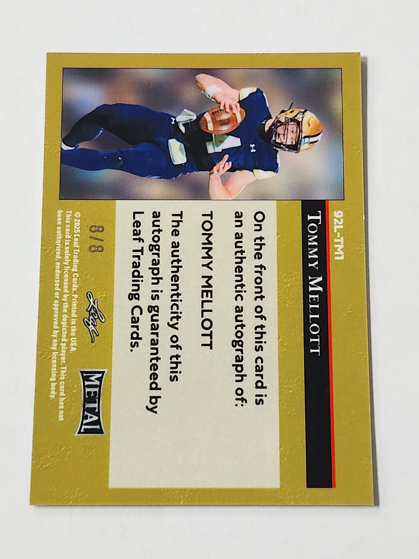 2025 Leaf Metal Tommy Mellott Blue Cracked Ice Auto 8/8
