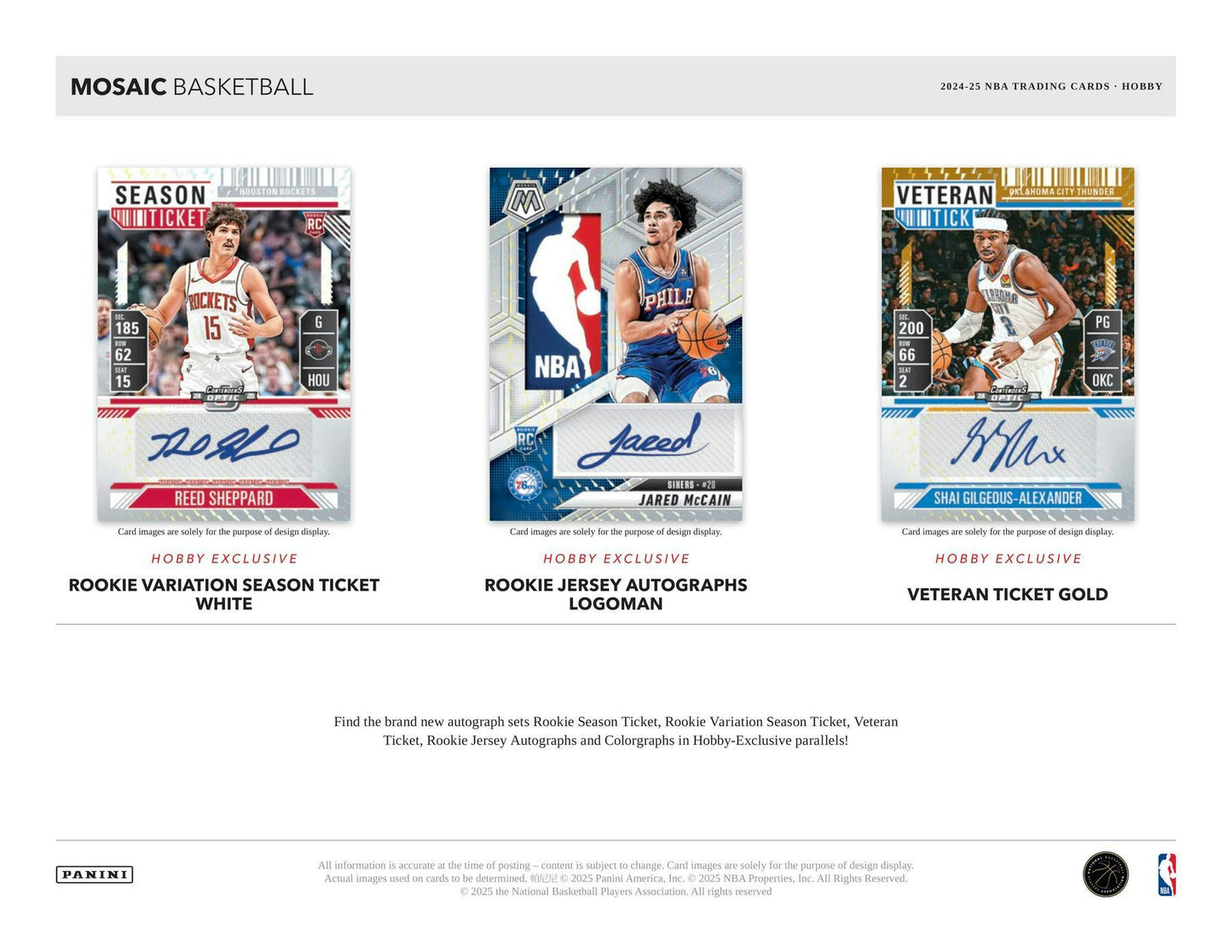 Panini Mosaic 2024-25 NBA Basketball Hobby Box