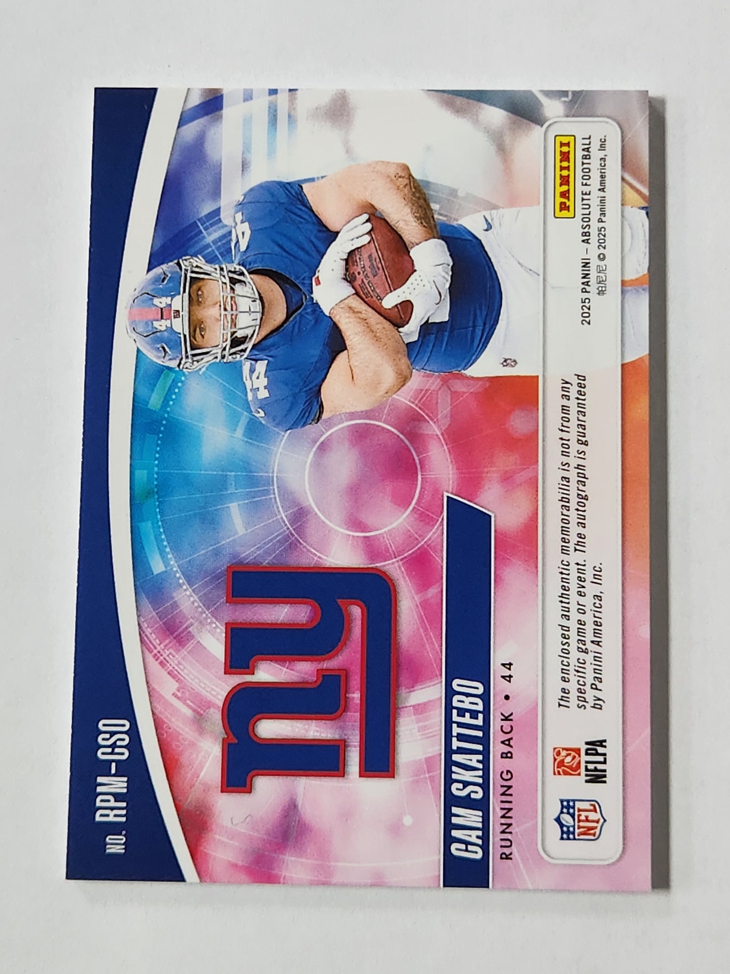 2025 Absolute Cam Skattebo RPA # /99 Rookie Premier Auto