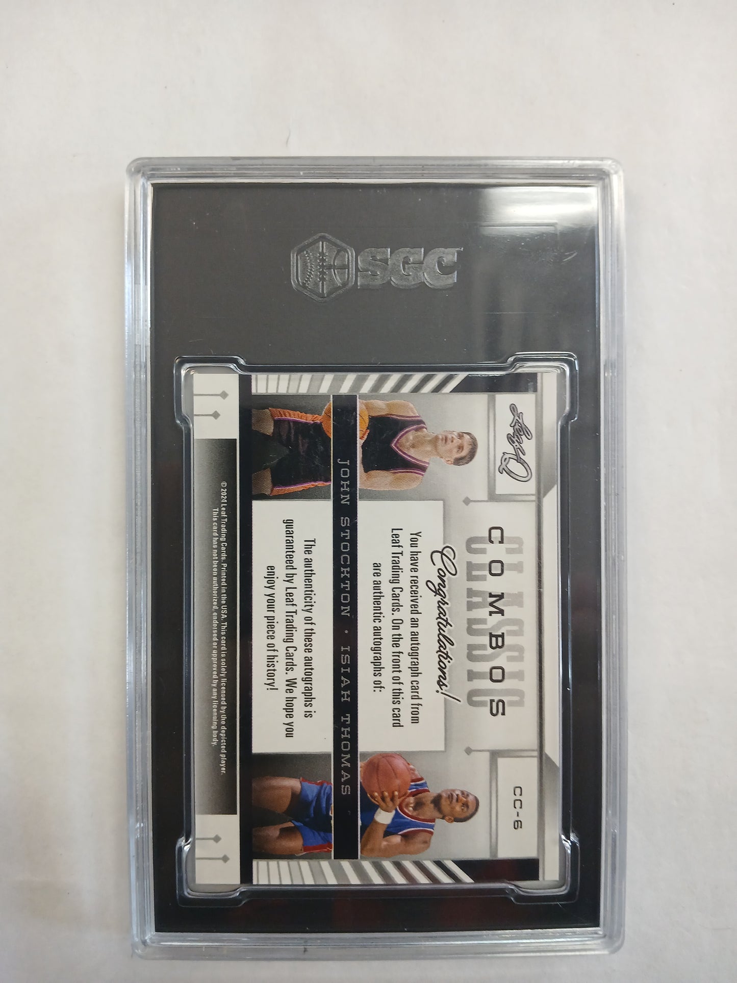 2024 Leaf Q John Stockton Isiah Thomas Classic Combos Dual Auto Red #1/1 One of One SGC 9.5